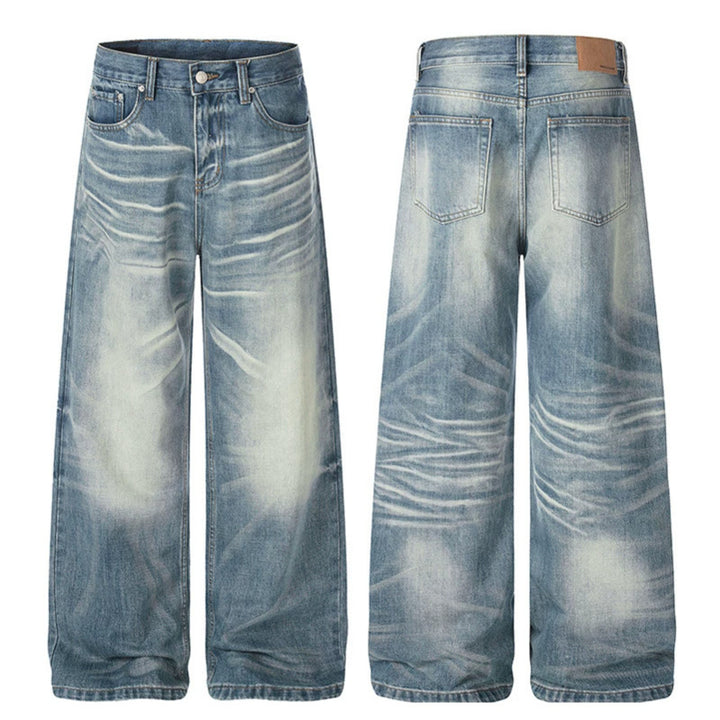 Damen weite High‑Waist Culotte-Jeans mit Used-Effekt Drune