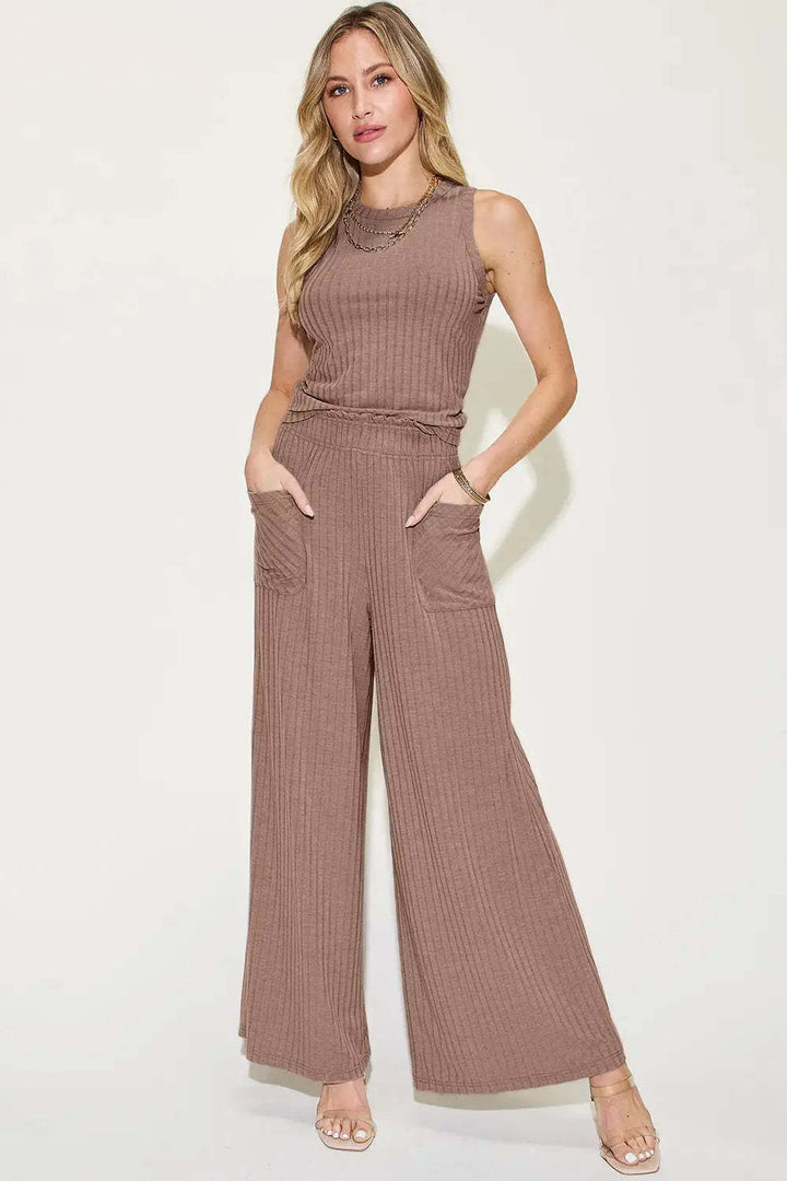 Damen lässiger Overall mit weitem Bein und praktischen Taschen Drune