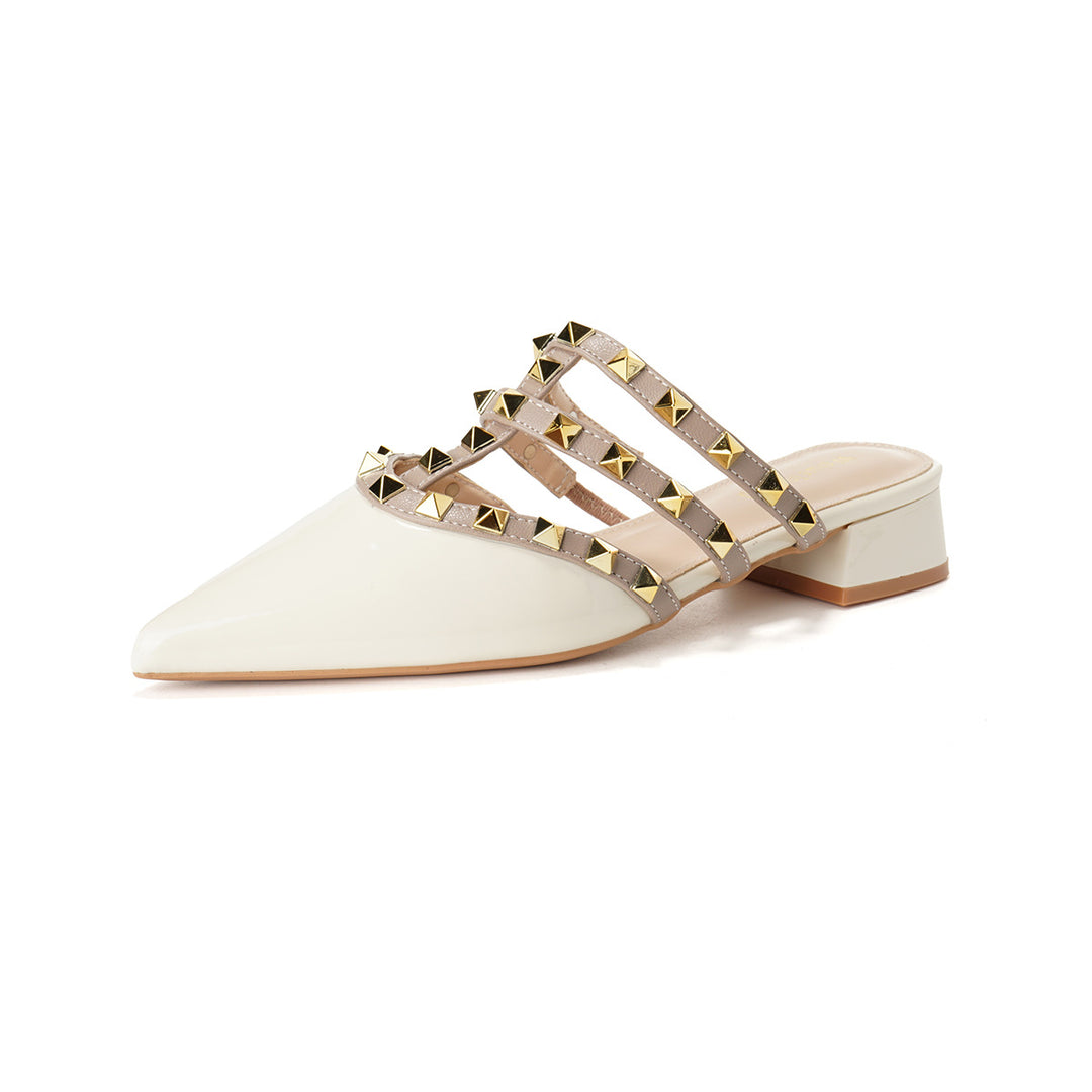 Damen elegante Slingback-Pantoletten mit strassverziertem Riemen und komfortablem Blockabsatz Drune