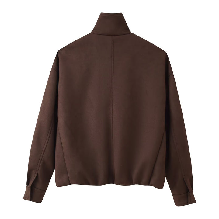 Damen elegante Steppjacke mit hohem Kragen Drune