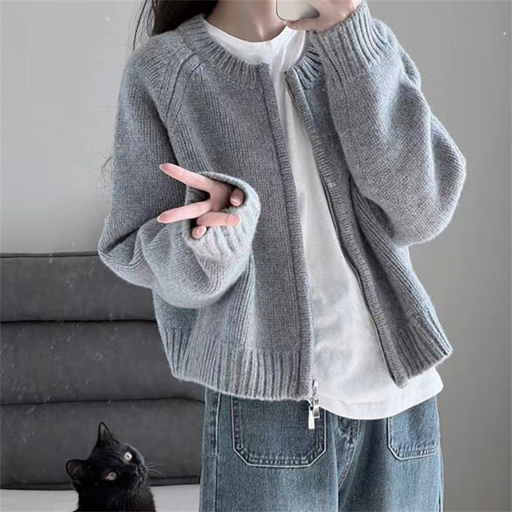 Damen lässige Strickjacke mit lockerer Passform und Ribbing Drune