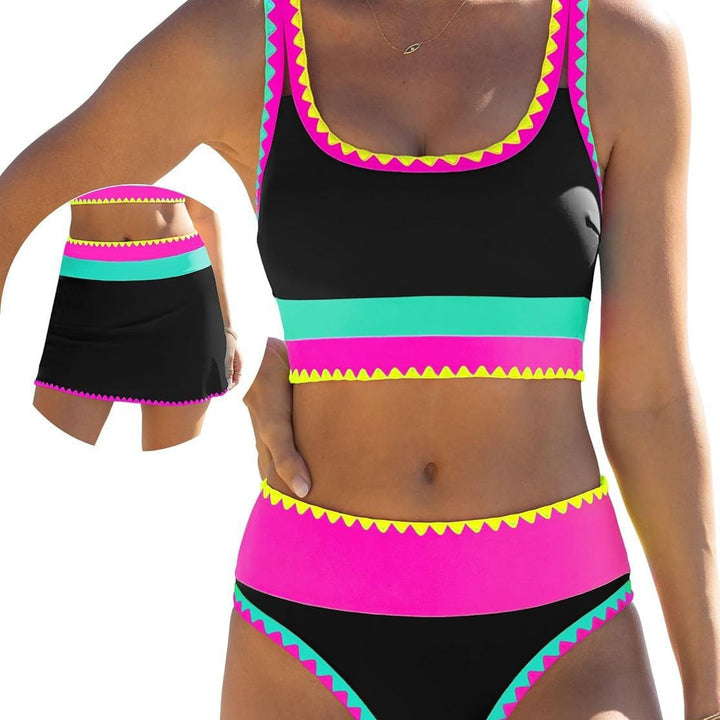 Damen Buntes Sportliches Bikini-Set Drune