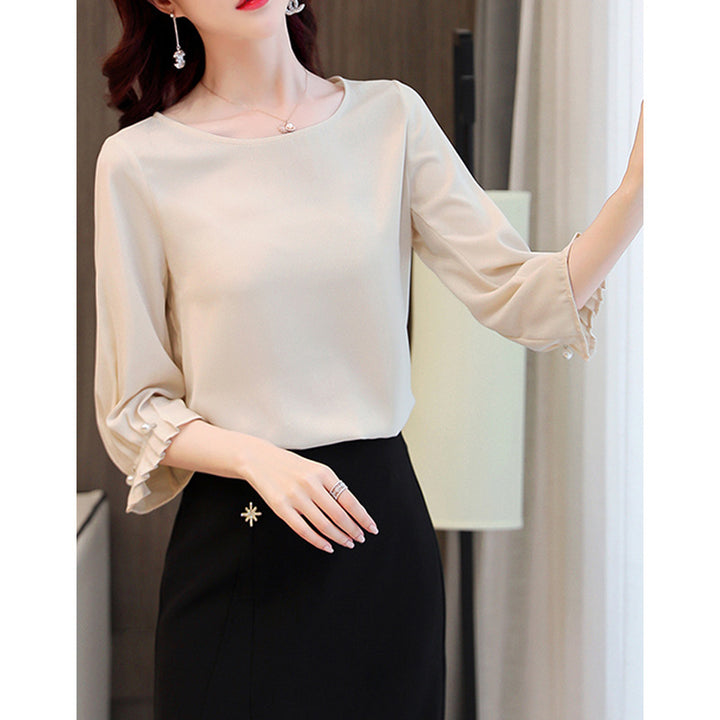 Damen Elegante Bluse mit Puffärmeln Drune
