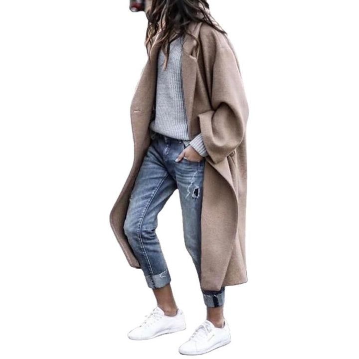 Damen Oversized Wollmantel Drune