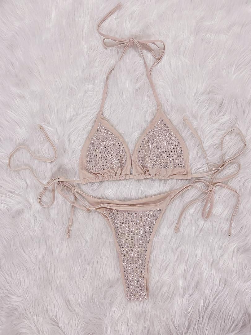 Damen Glitzernde Strass Bikini Set Drune