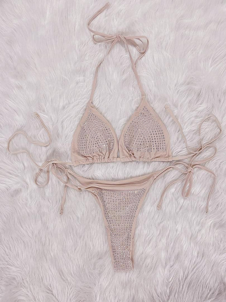Damen Glitzernde Strass Bikini Set Drune