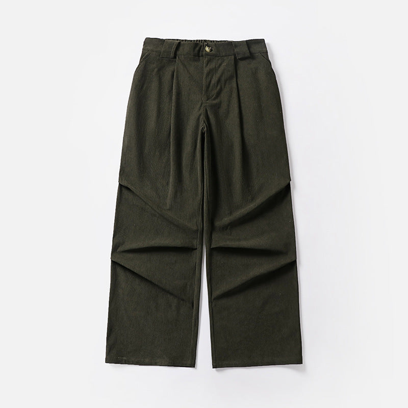 Damen Bundfalten-Hose mit weitem Bein und hoher Taille Drune