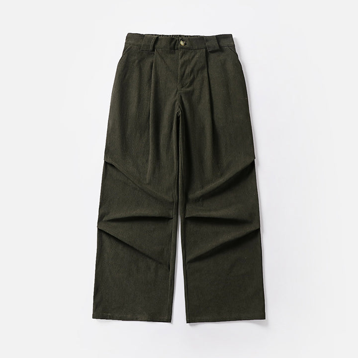 Damen Bundfalten-Hose mit weitem Bein und hoher Taille Drune