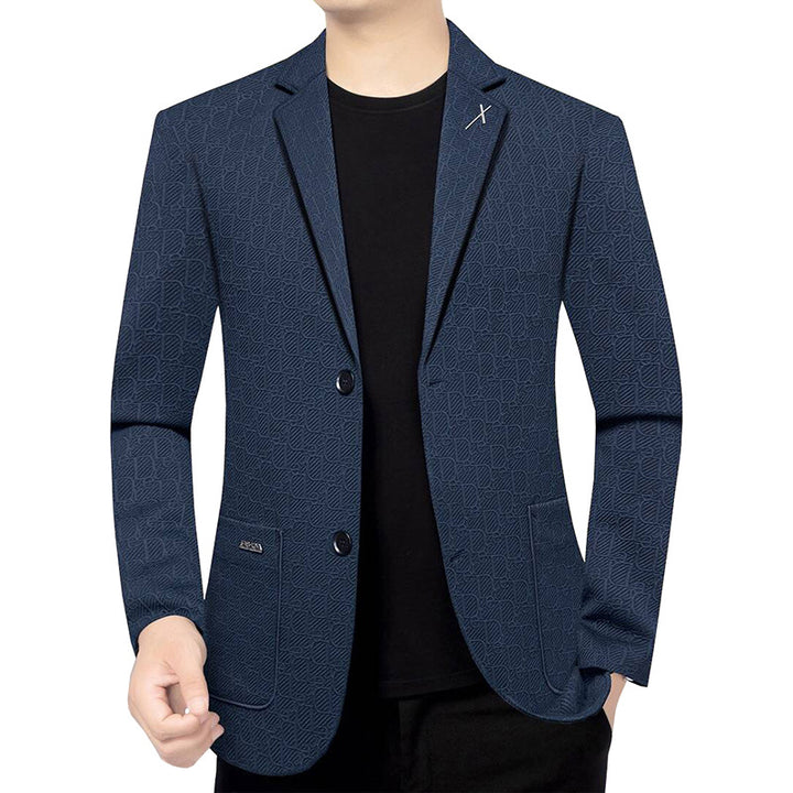 Herren Modernes Einreihiges City-Blazer mit aufgesetzten Taschen und leichter Halbfütterung Drune