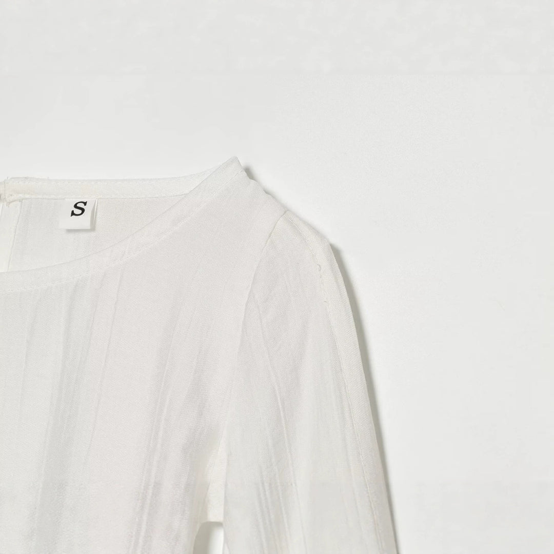 Damen Oversize-Bluse mit Ballonärmeln und Manschetten Drune