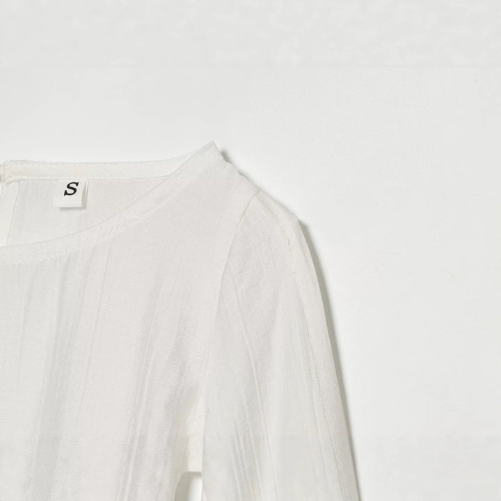 Damen Oversize-Bluse mit Ballonärmeln und Manschetten Drune