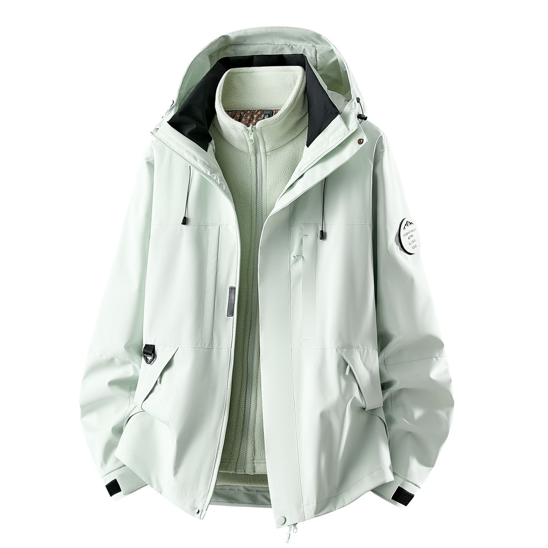 Damen Dreiteilige wasserdichte Outdoorjacke mit abnehmbarem Fleece-Innenlayer Drune