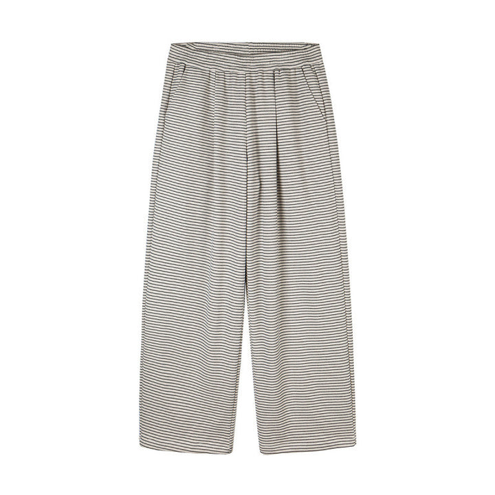 Damen Culotte-Hose mit weitem Bein, hohem Bund und feinem Streifenmuster Drune