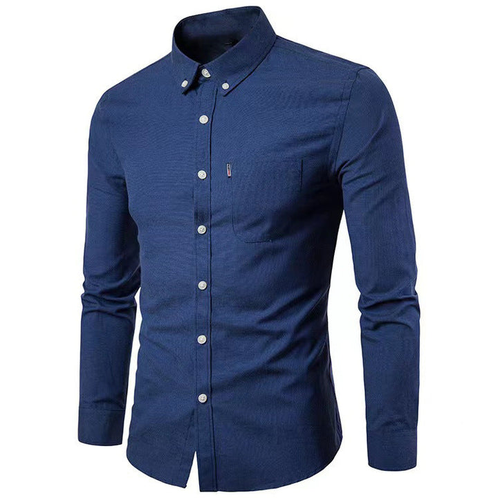 Herren nan tailliertes Oxford-Hemd mit Button-Down-Kragen und Brusttasche Drune
