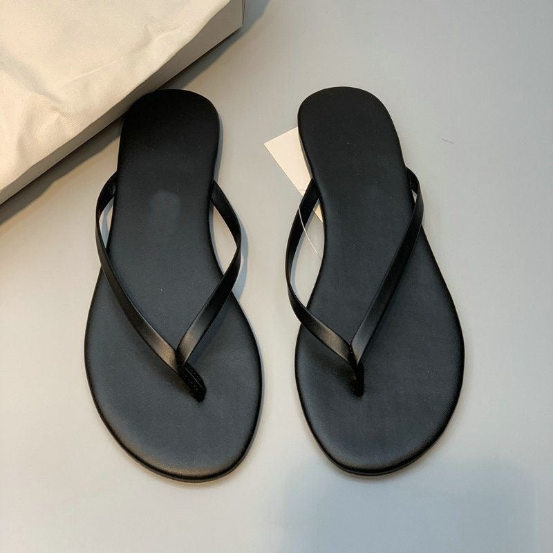 Damen stilvolle Flip-Flops mit glänzendem Riemendesign Drune