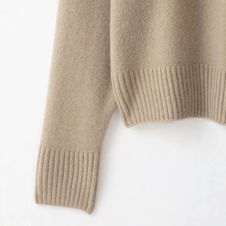 Damen Feiner Oversize-Pullover mit Rundhals und verlängerten Rippbündchen Drune