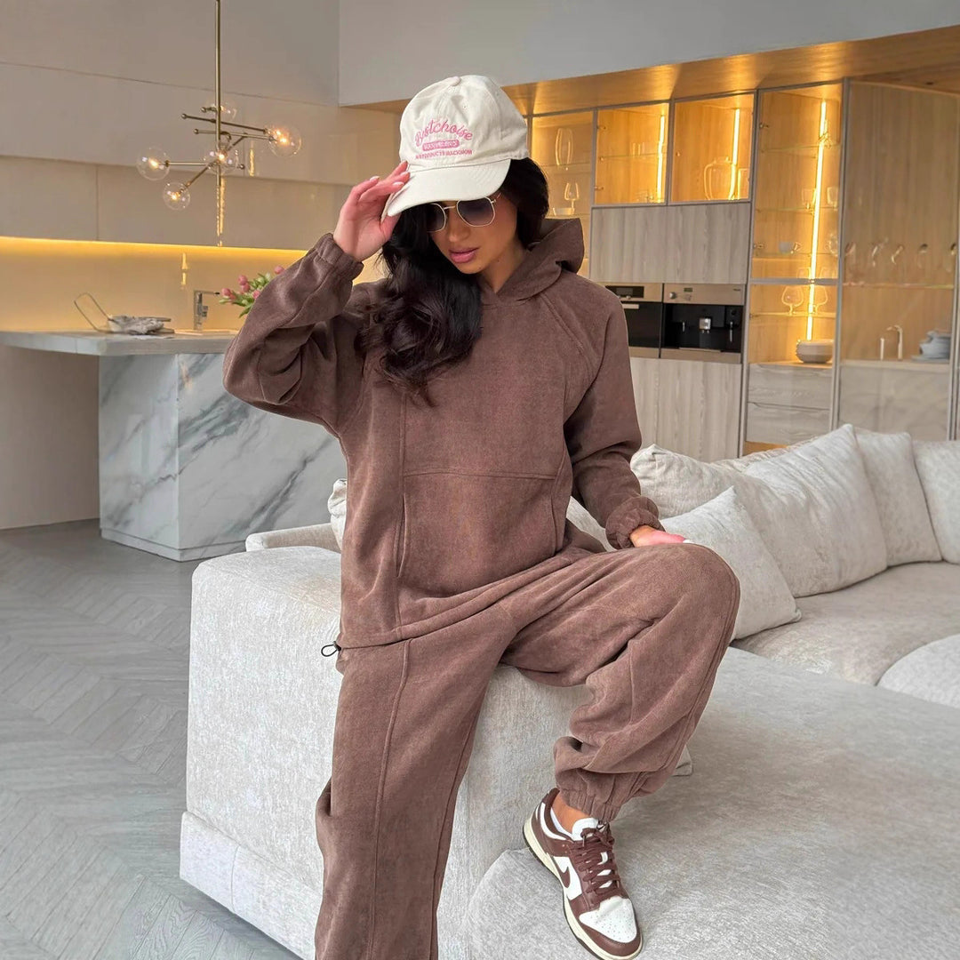 Damen Cozy Sweatset Drune