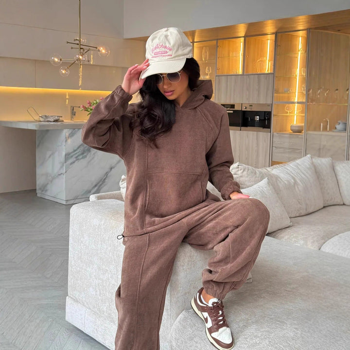 Damen Cozy Sweatset Drune