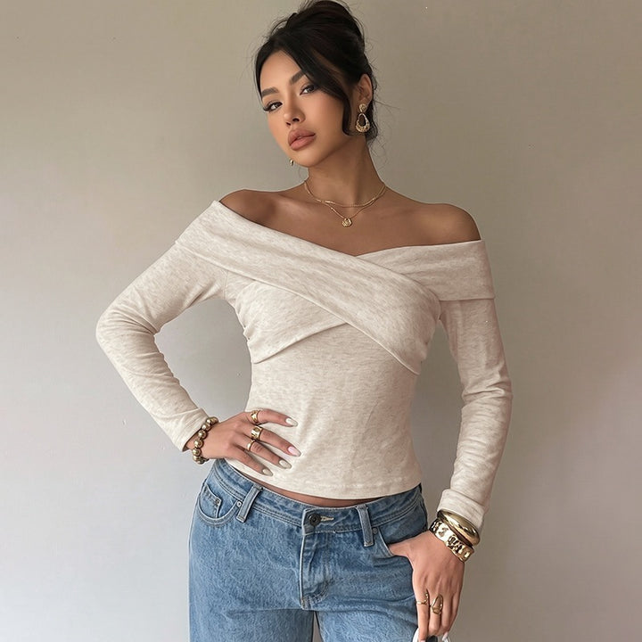 Damen Elegantes Cropped Shirt Drune