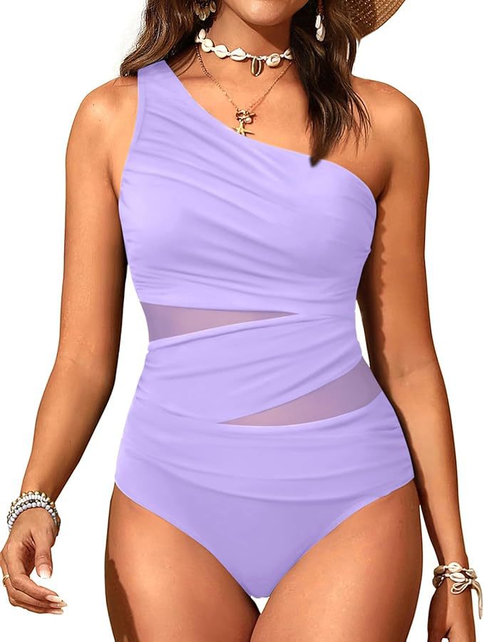 Damen stilvoller Badeanzug mit asymmetrischem Schnitt Drune