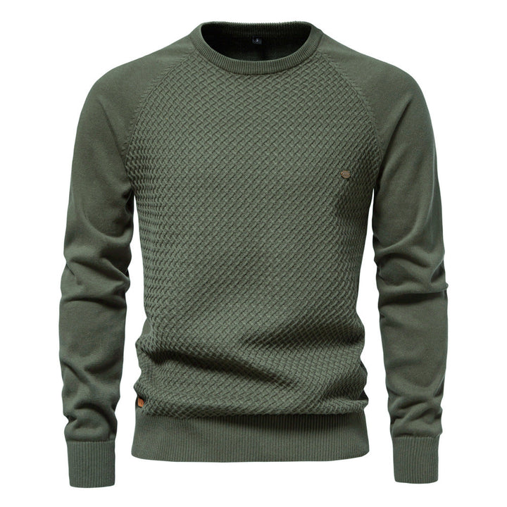 Herren Strickpullover mit modernem Strukturmuster und Rundhalsausschnitt Drune
