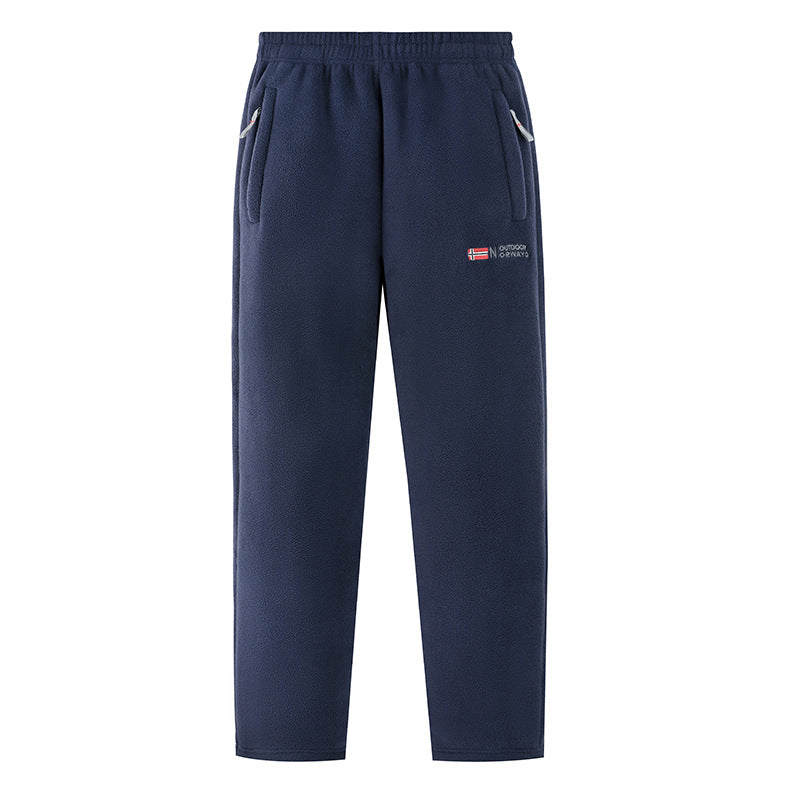 Damen Bequeme Thermo-Fleece-Jogginghose mit Gummibund und Reißverschlusstaschen Drune