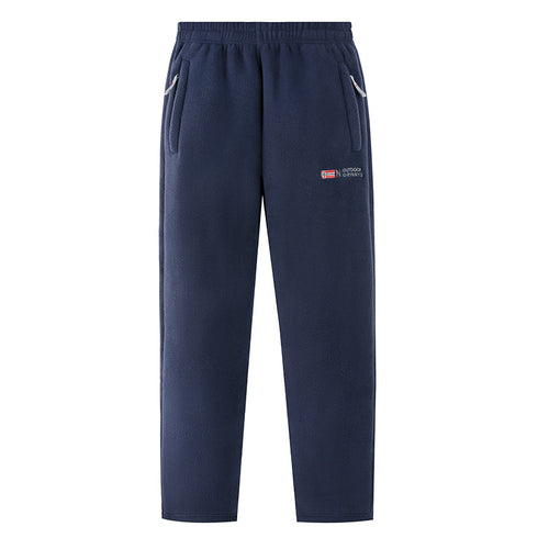Damen Bequeme Thermo-Fleece-Jogginghose mit Gummibund und Reißverschlusstaschen Drune