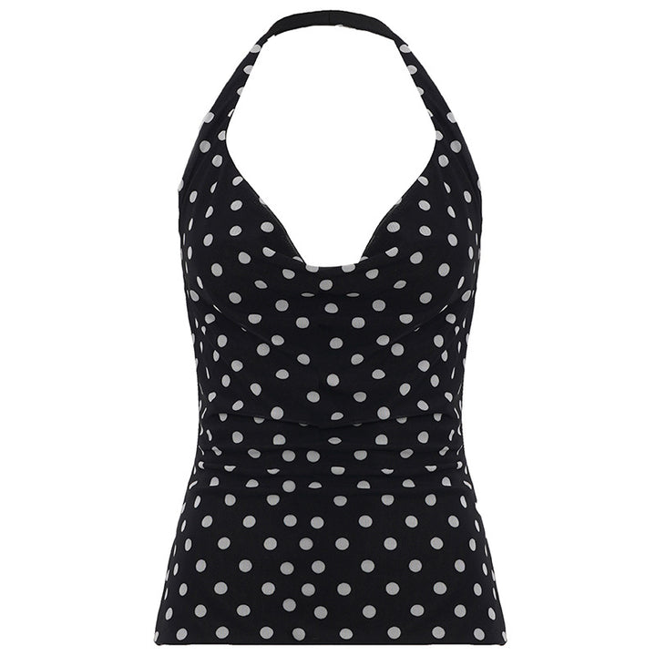 Damen Freizeit Top mit verspieltem Polka-Dots-Muster und modernem V-Ausschnitt Drune