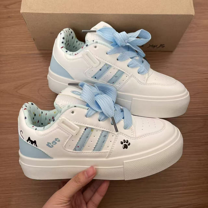 Damen Trendige Plattform Sneakers mit modischen Tiermotiven Drune