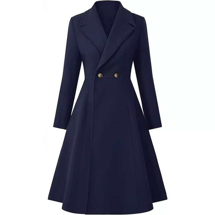 Damen Tailliertes Mantelkleid im A‑Linien‑Tailoring aus Wollmix mit schmaler Taille und ausgestelltem Rock Drune