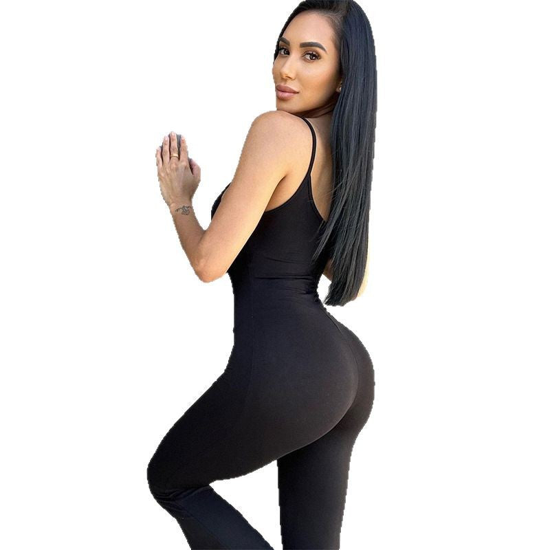 Damen Flared Jumpsuit mit verstellbaren Trägern und figurbetonendem Schnitt Drune