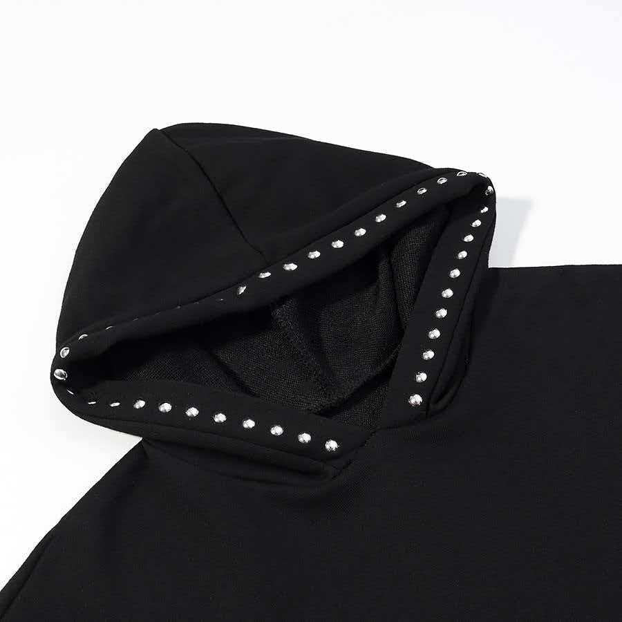 Damen modischer Hoodie mit eleganten Nieten Drune