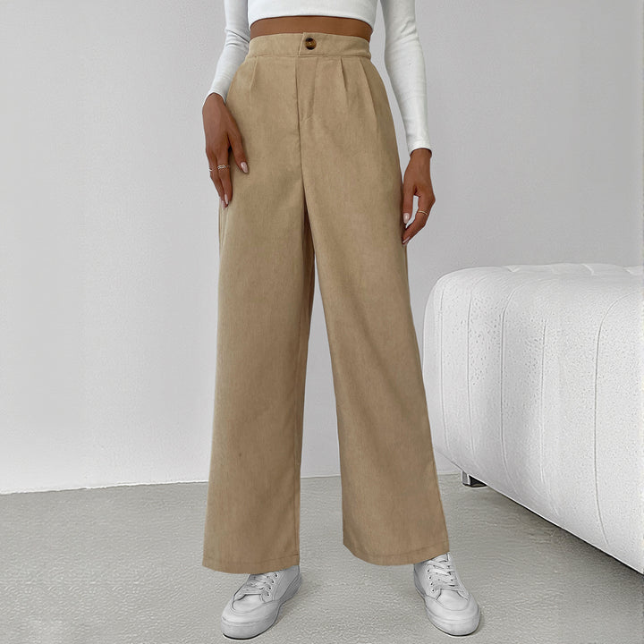 Damen lässiges Cropped Langarmshirt und weite Culotte-Hose Drune