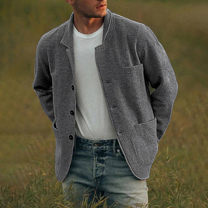 Herren lässige Wolljacke mit modernem Schnitt und praktischen Taschen Drune