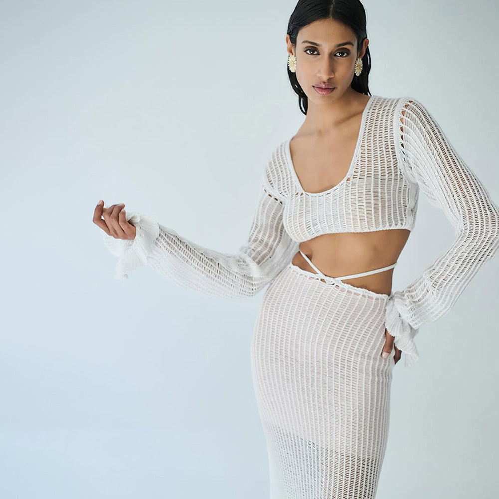 Damen elegantes und durchscheinendes Strandset Drune