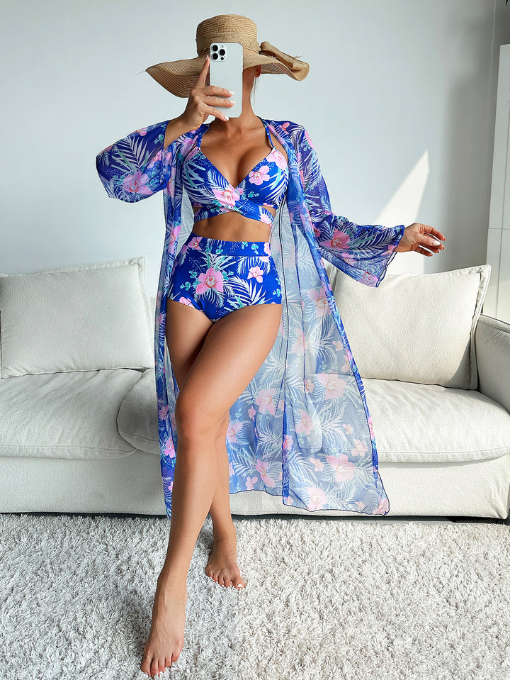 Damen Bikiniset mit floralem Kimono Drune