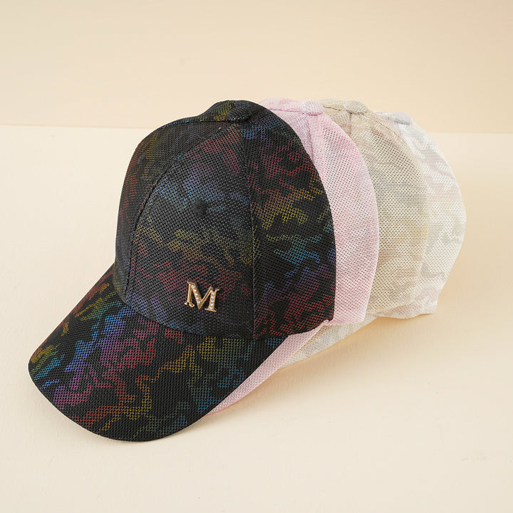 Damen modische Baseball-Cap mit stilvollem Mesh-Design und Glitzer-Applikation Drune