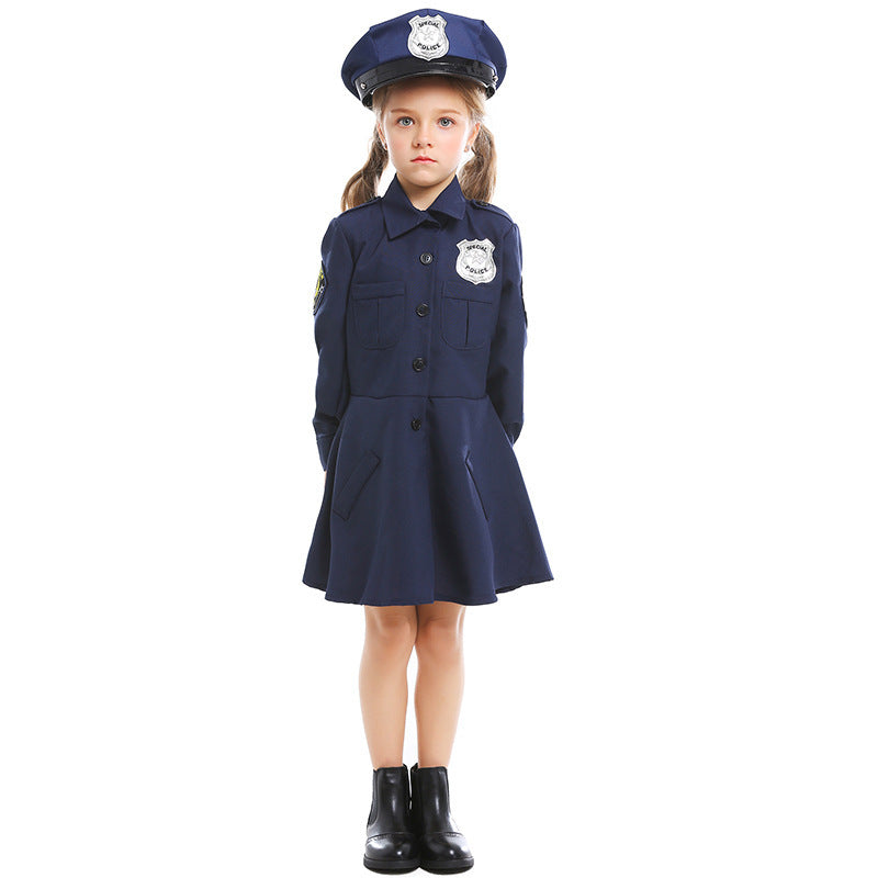 Damen Polizeikostüm mit Rock und Mütze Drune