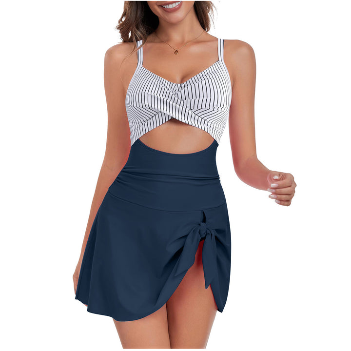 Damen Badeanzug mit angesagtem Wickelrock und Cut-Out Drune