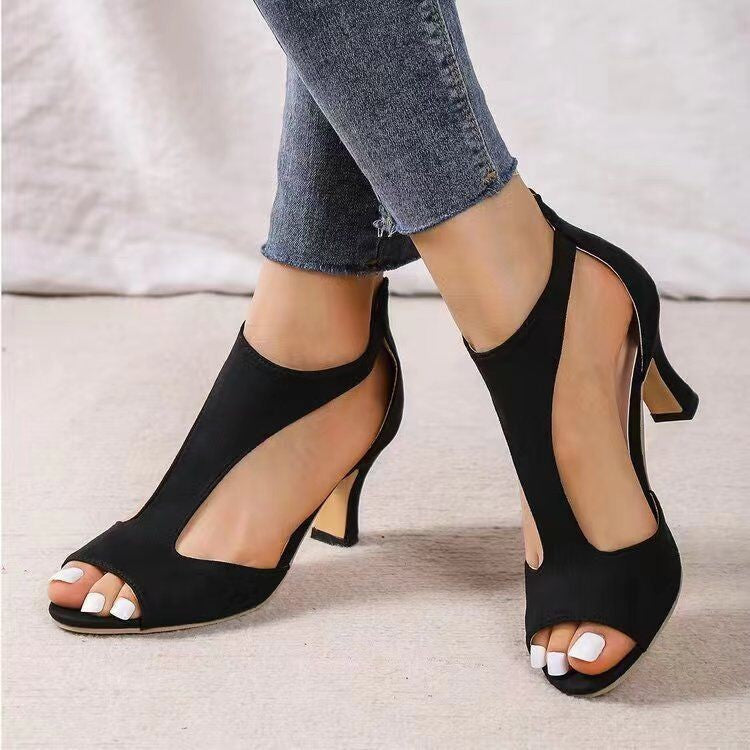 Damen Open-Toe Slingback-Schuhe mit elegantem Cut-Out-Design Drune