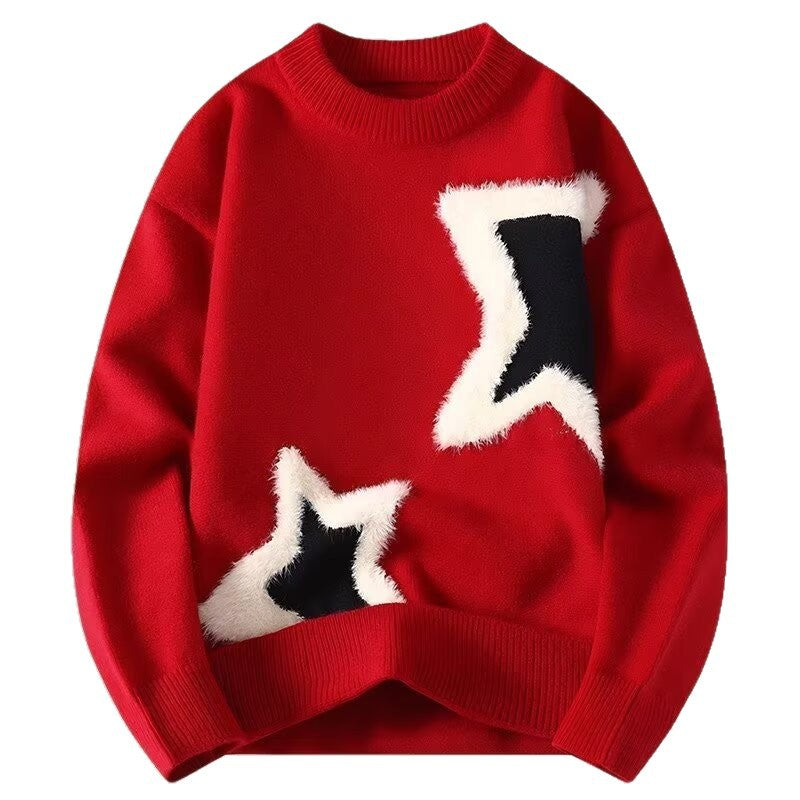 Damen Modischer Pullover mit Sternedesign Drune