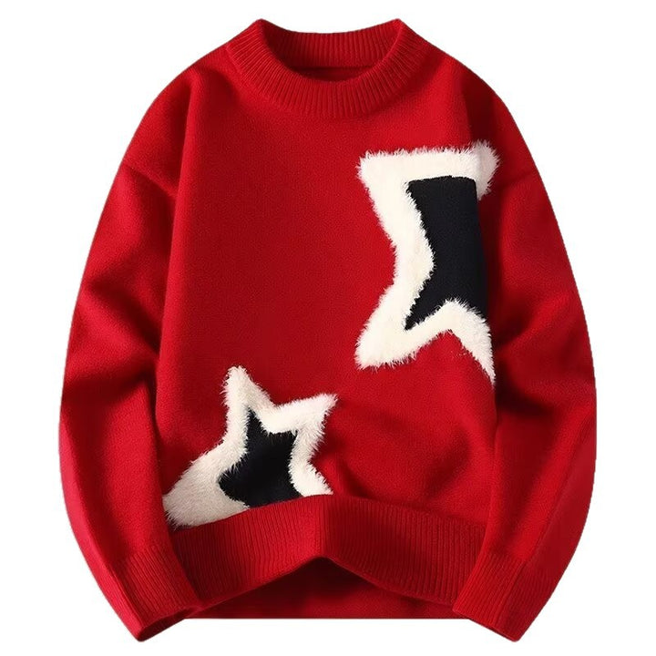 Damen Modischer Pullover mit Sternedesign Drune