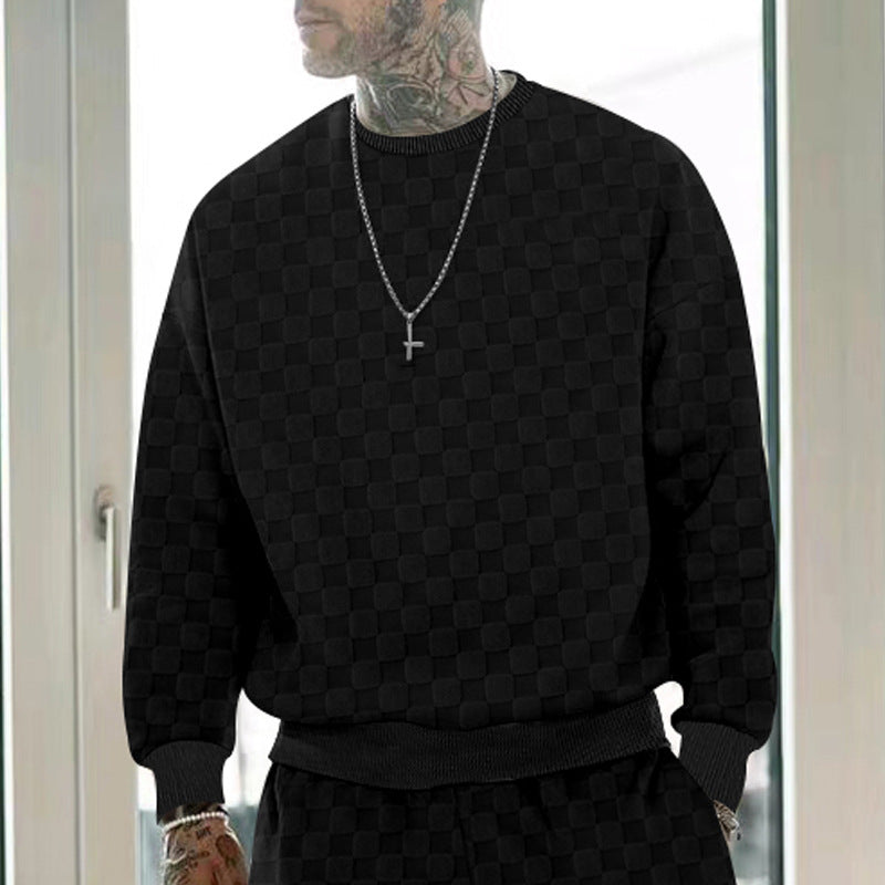 Herren bequemer Sweatshirt mit stilvollem Strukturdesign und elastischem Bündchen Drune