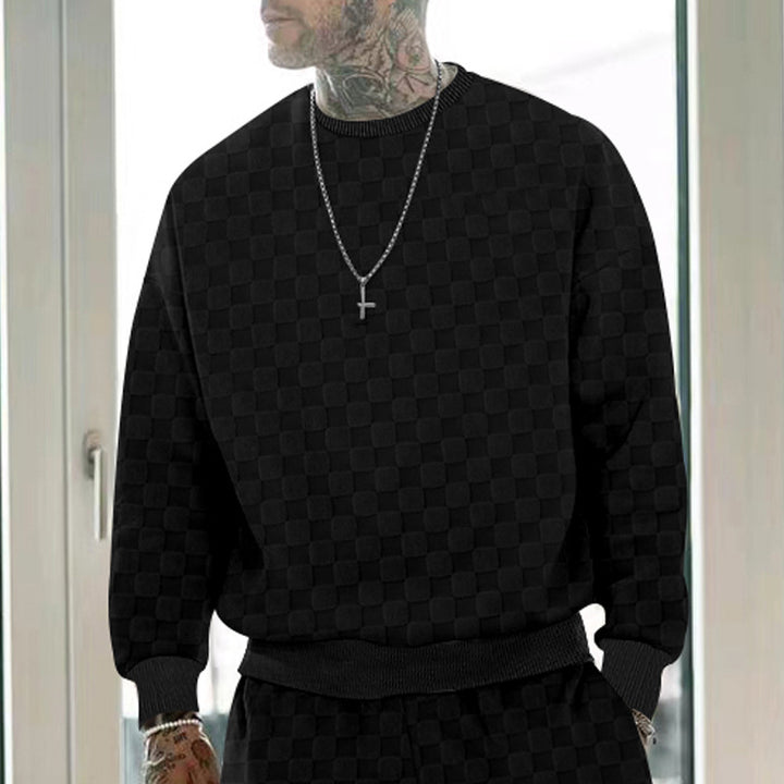 Herren bequemer Sweatshirt mit stilvollem Strukturdesign und elastischem Bündchen Drune