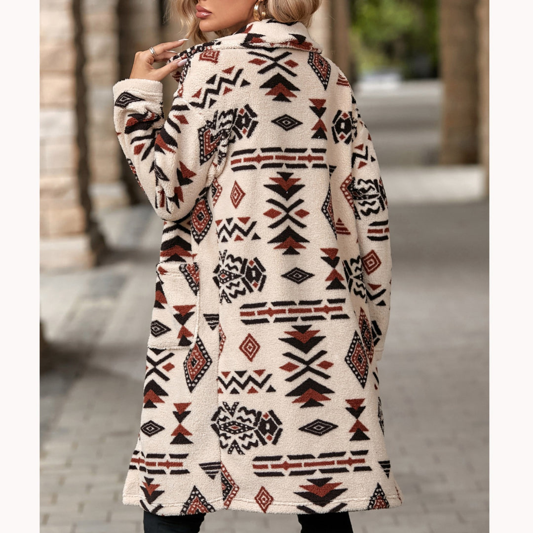 Damen Fleecejacke mit ethnischem Muster Drune