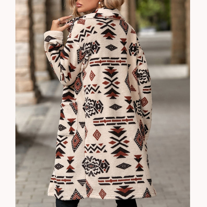 Damen Fleecejacke mit ethnischem Muster Drune