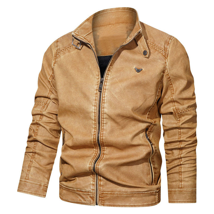 Herren Denim‑Optik Blouson mit ergonomischen Biesen und Stehkragen Drune