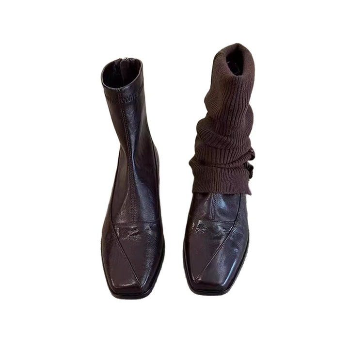 Damen Modische und bequeme Stiefeletten mit gestricktem Obermaterial Drune