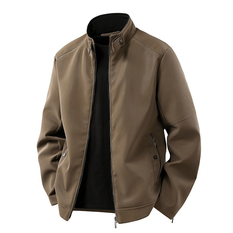 Herren Stilvolle und moderne Kunstlederjacke Drune