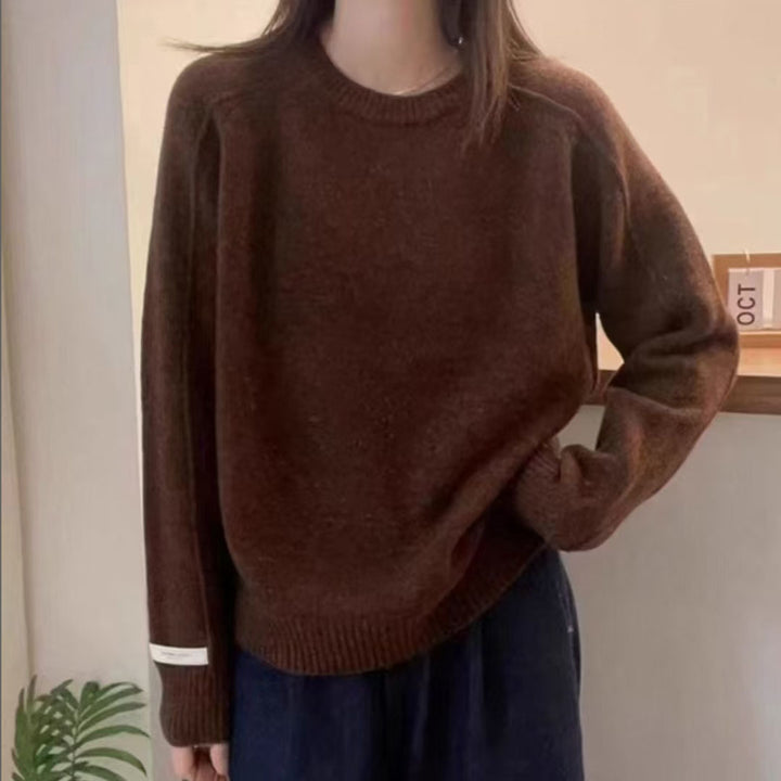 Damen Hochwertiger Pullover mit strukturiertem Design und weitem Schnitt Drune